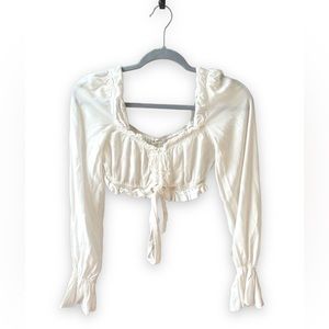 White Crop Long Sleeve